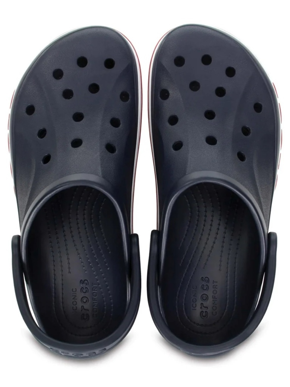 New Unisex Crocs Logo Bayaband Navy Blue Pepper Red Clogs Shoes Womens 6 Mens 4π - Picture 5 of 8